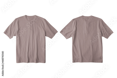 Pebble Isolated Henley Neck Short Sleeve T-Shirt