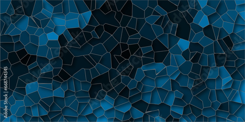 Quartz Navy blue Broken Stained Glass Background with gray lines. Voronoi diagram background. Seamless pattern shapes vector Vintage Quartz surface white for bathroom or kitchen 