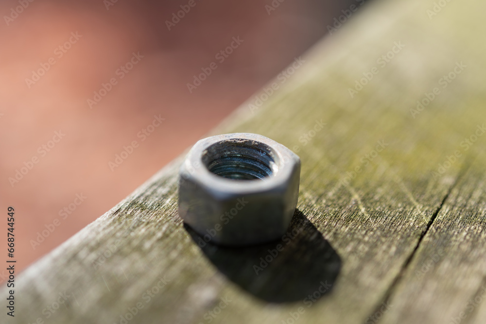 close up of screw nut close up of screw nut