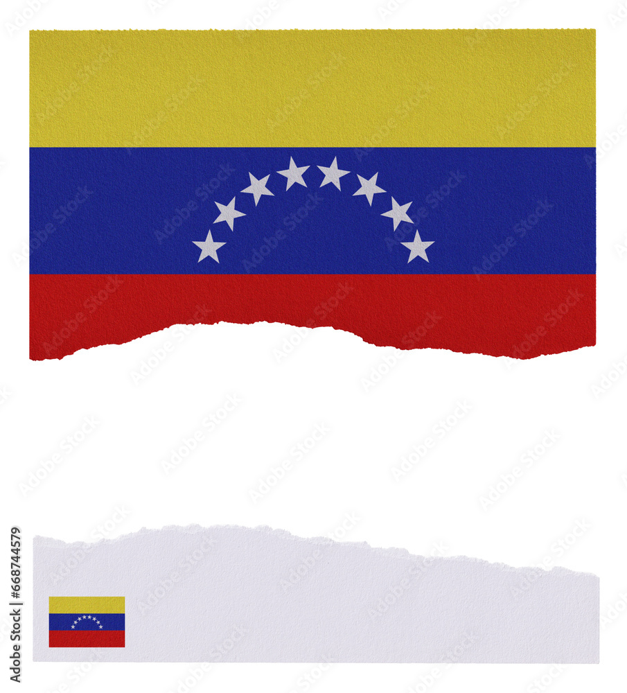 Fototapeta premium Venezuela flag on isolated on torn paper