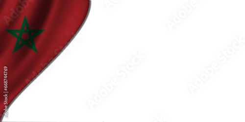 White background with Morocco flag on the left. 3D illustration