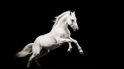 WHite horse run gallop