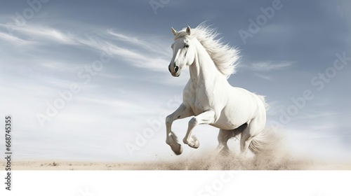 Photos WHite horse run gallop