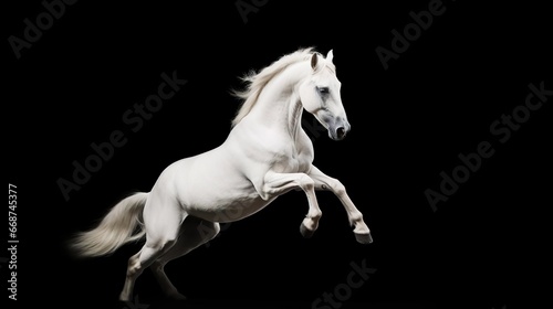 WHite horse run gallop