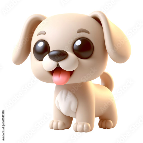 3d puppy dog. Realistic 3d high quality isolated render 