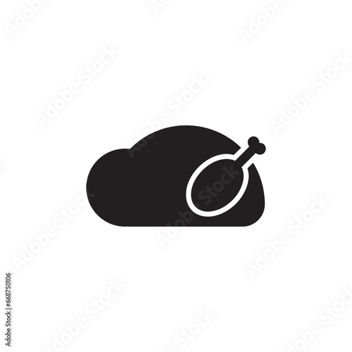 chicken rotisserie icon vector illustration eps  photo