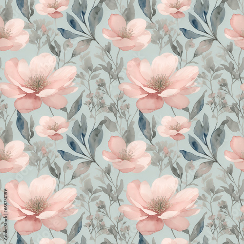 colorful floral repeat pattern, seamless pattern for textile, packaging, wrapping paper, wallpaper, book cover, table cloth etc, generativeai