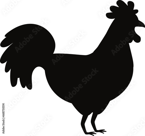 

Rooster Stencils Drawings Silhouettes flat vector 