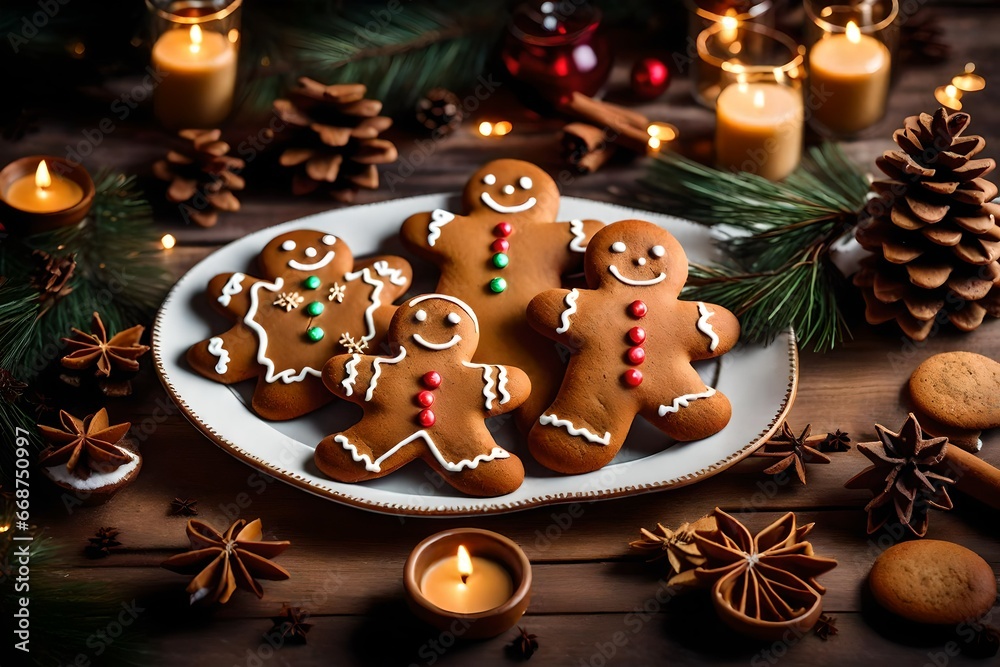 christmas cookies and christmas decorations