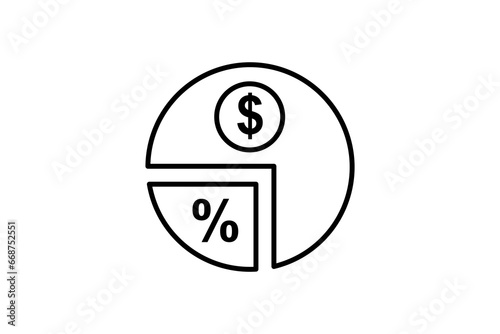 dividend icon. icon related to investments and financial concepts. Line icon style. Simple vector design editable