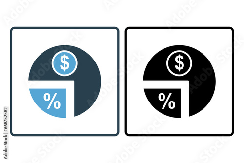 dividend icon. icon related to investments and financial concepts. Solid icon style. Simple vector design editable