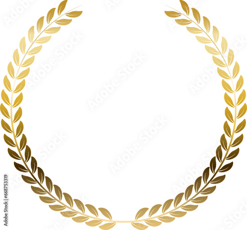 Vector illustration concept of golden laurel wreath isolated on white background