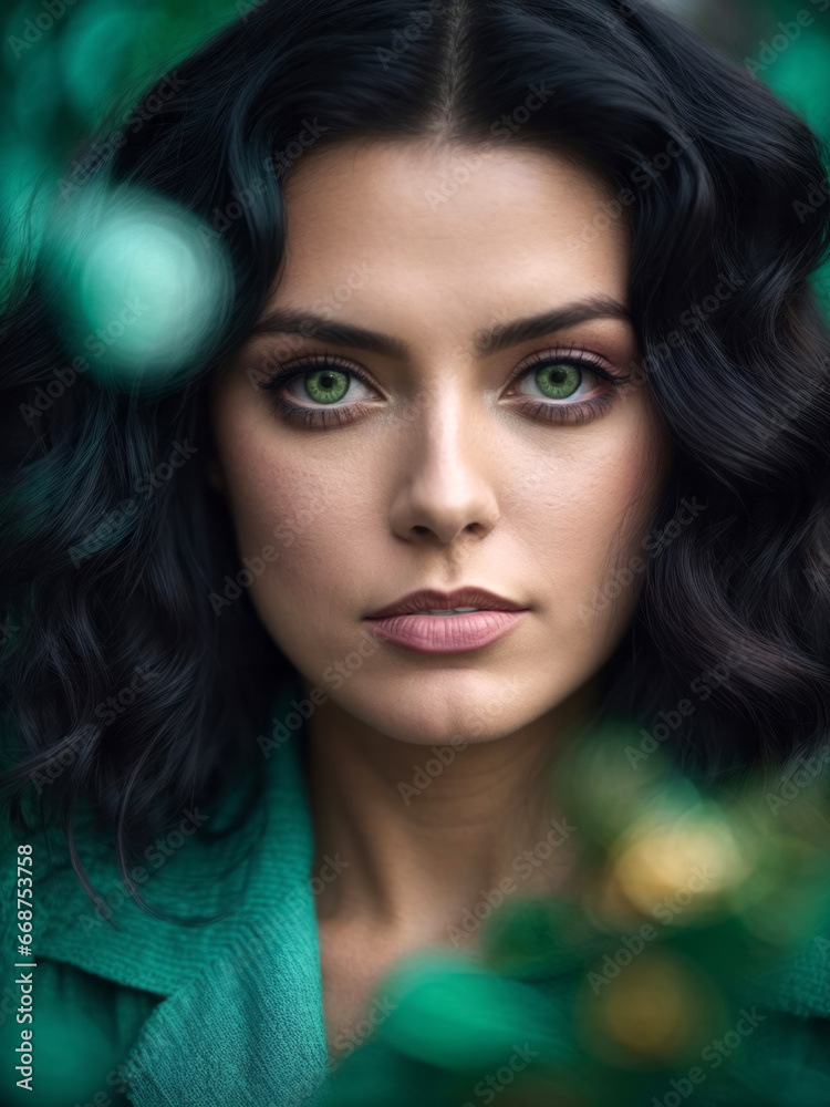 close up einer jungen Frau mit langen Haaren, gen ai close up einer jungen Frau mit langen Haaren, gen ai