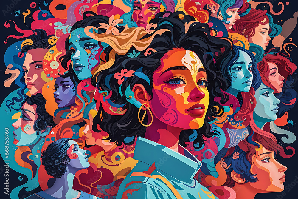 Vibrant and chaotic illustration of the complexities of mental health ...