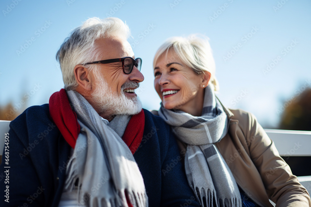 Generative AI photography of cheerful couple traveling enjoying time together happy marriage Generative AI photography of cheerful couple traveling enjoying time together happy marriage