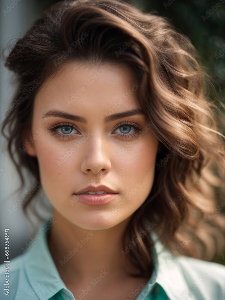 close up einer jungen Frau mit langen Haaren, gen ai close up einer jungen Frau mit langen Haaren, gen ai