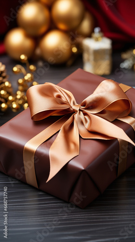 gift box with golden ribbon