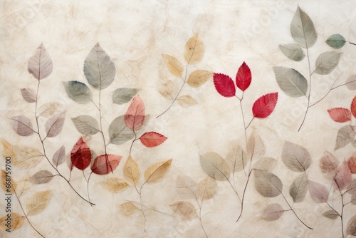 A mulberry paper background with flowers