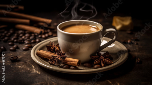 Spiced coffee for advertising AI generative