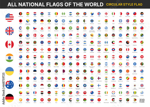 Flags of the world - Vector national round flag