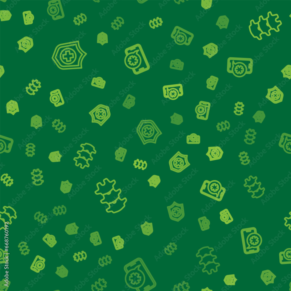 Set line Life insurance in hand, Human spine and Emergency phone call on seamless pattern. Vector Set line Life insurance in hand, Human spine and Emergency phone call on seamless pattern. Vector