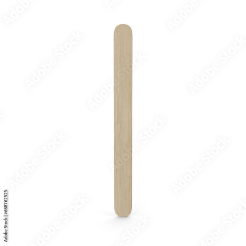 3D rendering Wooden Ice cream sticks isolated on a white background