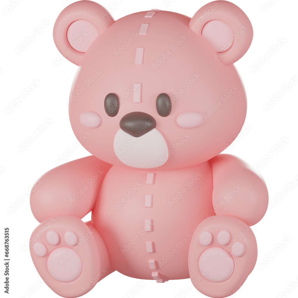 Fototapeta premium Valentine teddy bear 3d Illustration