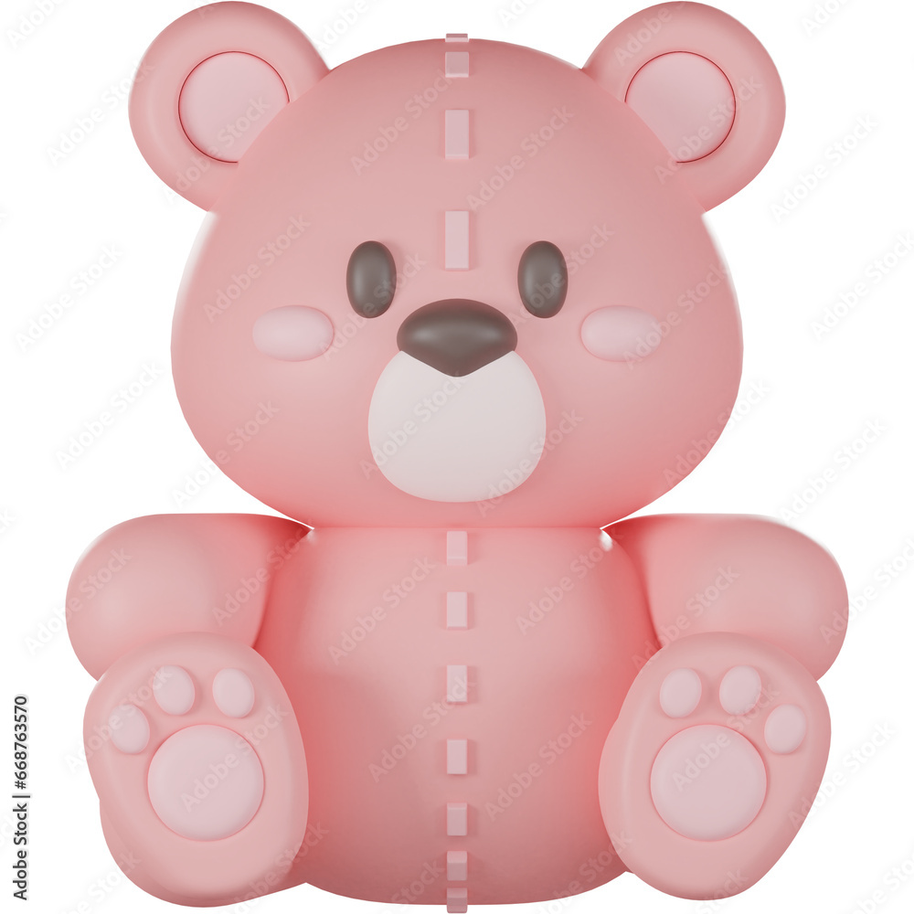Obraz premium Valentine teddy bear 3d Illustration