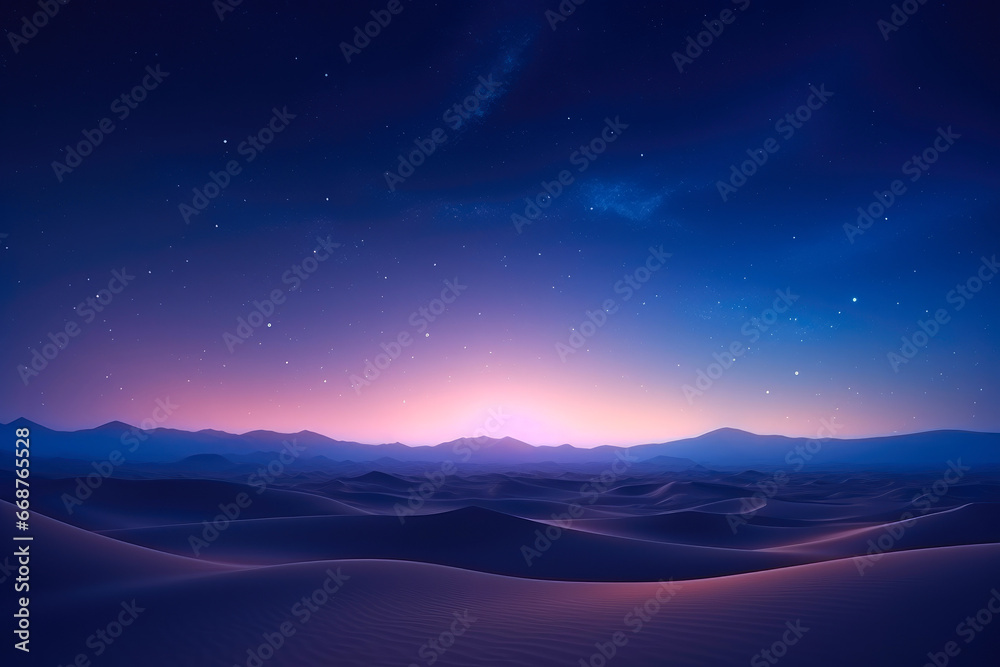 Infinite Tranquility: Sunrise Over Endless Desert Dunes Infinite Tranquility: Sunrise Over Endless Desert Dunes