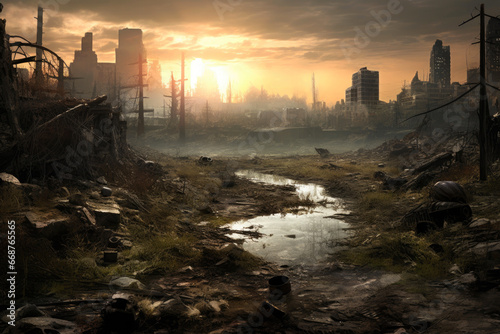 Desolate Dystopia: A Canvas of Chaos