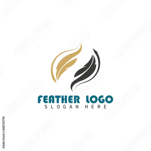 feather logo vector design ilustration ,bussines company