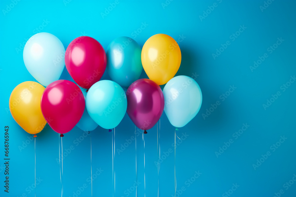 Cheerful Balloon Fiesta on Blue