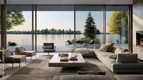 Sophisticated AI Elegance in a Lakeside Contemporary Oasis © MAY