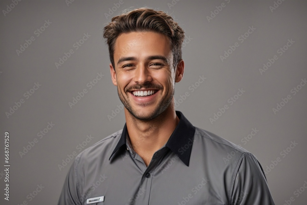 Happy and Handsome Young Man with Stylish Hairstyle, Portrait Happy and Handsome Young Man with Stylish Hairstyle, Portrait