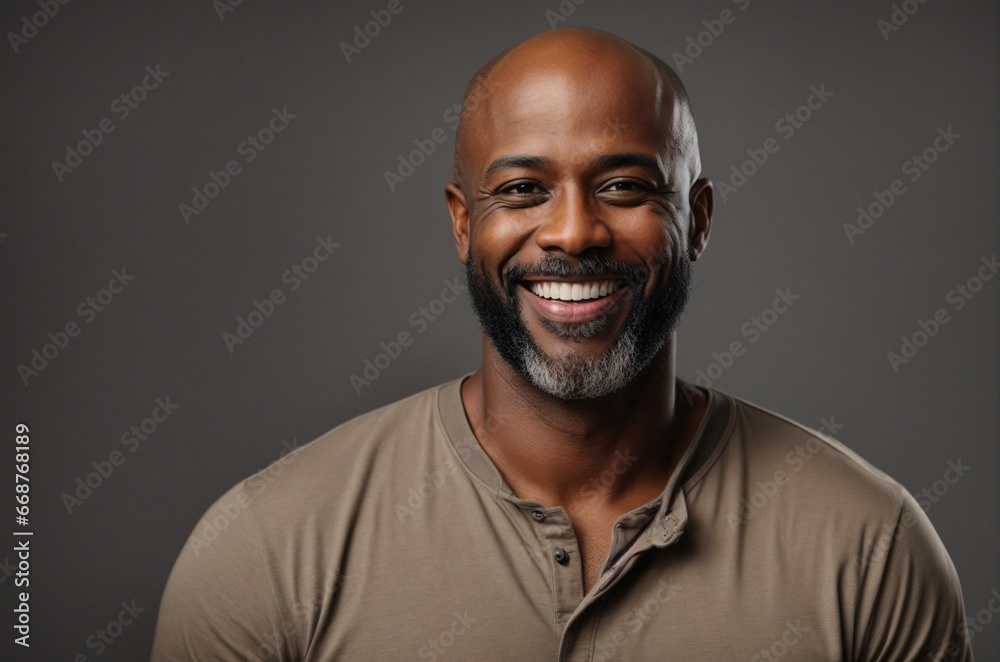Joyful Portrait of a Middle-aged Dark-skinned Man Laughing Joyful Portrait of a Middle-aged Dark-skinned Man Laughing