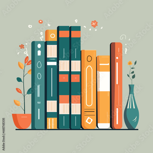 Stacks of book vector illustration