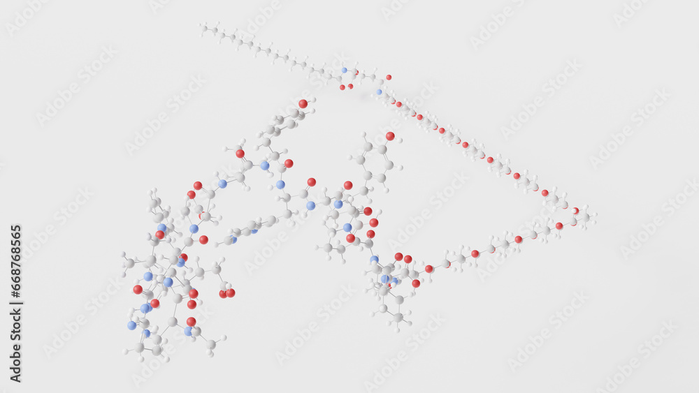 zilucoplan molecule 3d, molecular structure, ball and stick model ...