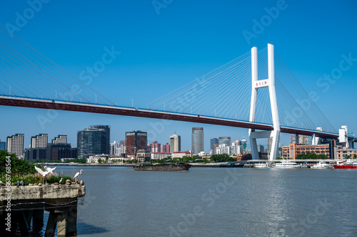 Nanpu Bridge on the Huangpu River in Shanghai, China