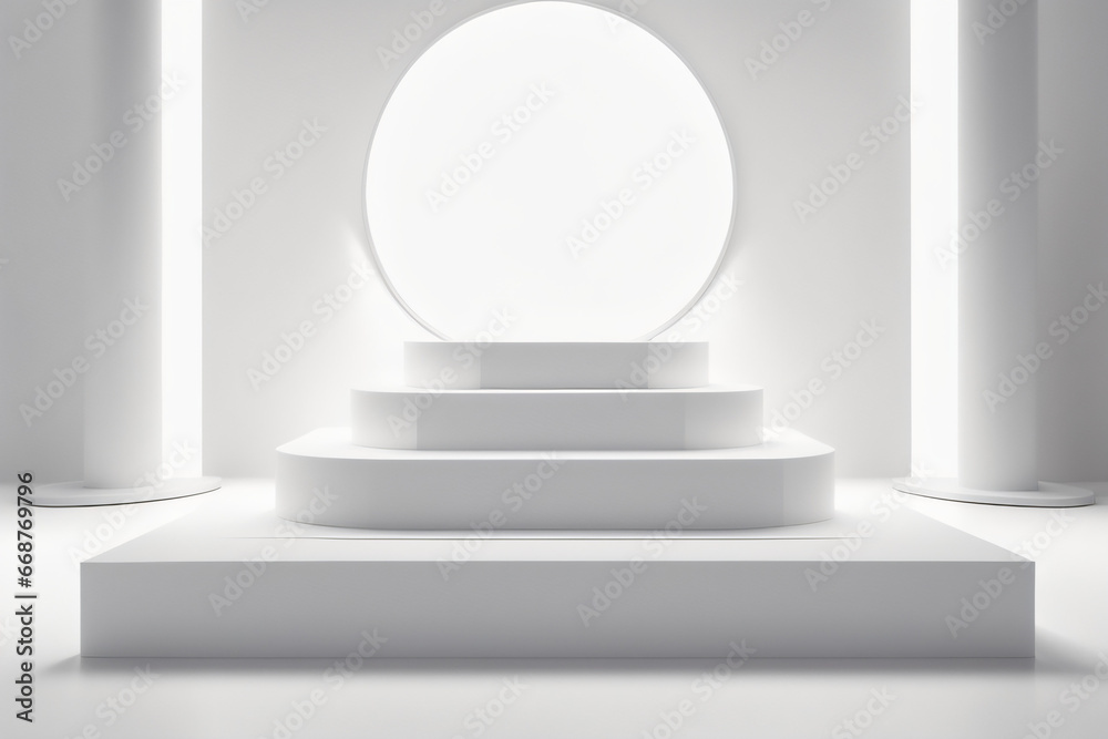 Obraz premium white podium isolated