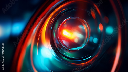 Lens light blur flare technology, circle motion, digital shape element futuristic
