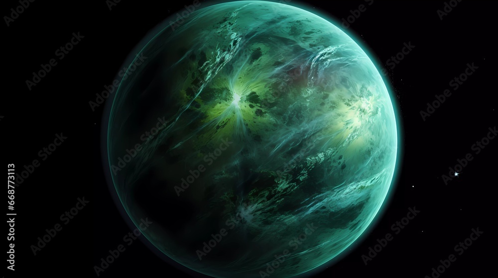 Alien World with Luminous Atmospheric Effects Alien World with Luminous Atmospheric Effects
