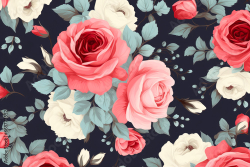 Delicate Roses and Blossoms Pattern