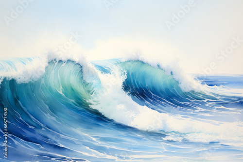 Waves in Watercolor: A Fluid Symphony