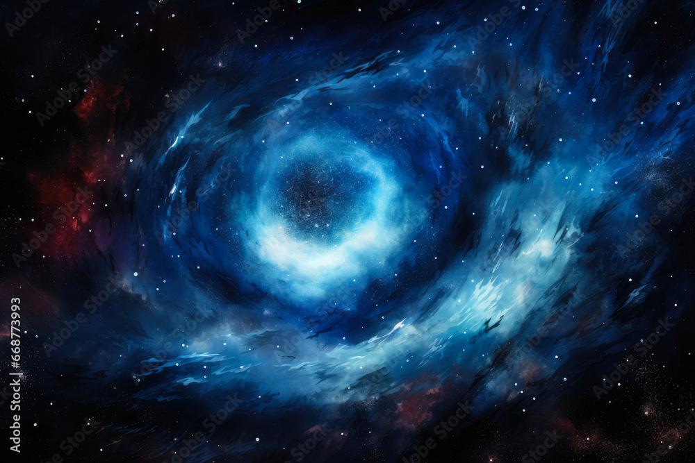 Cosmic Whirlpool: A Watercolor Wonder