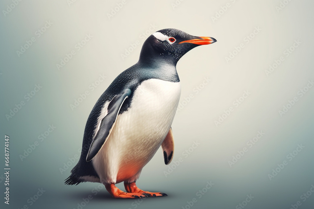 Fototapeta premium Penguin isolated on white background. 3d render illustration.