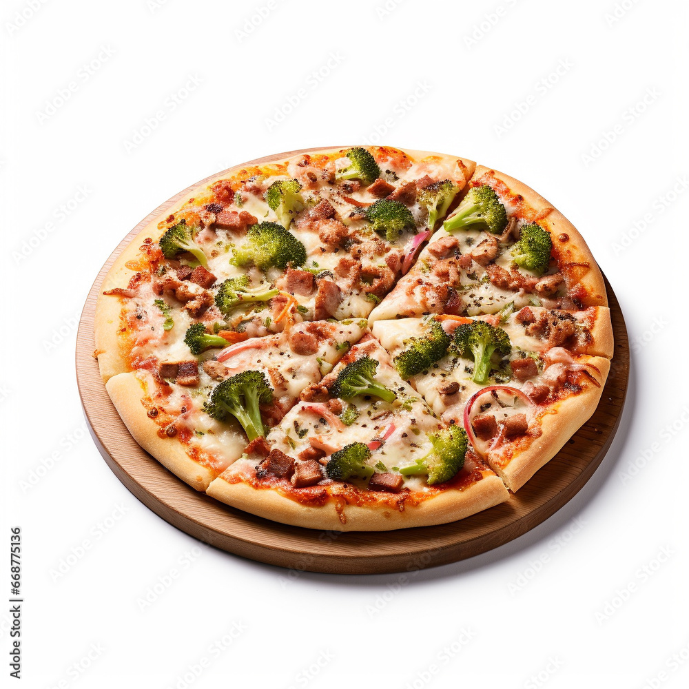 Pizza with broccoli and sausage