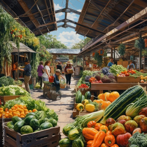 Vibrant farmer's market: a diverse array of fresh produce.