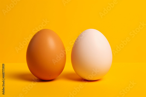 Bright Yellow Background with Two Eggs