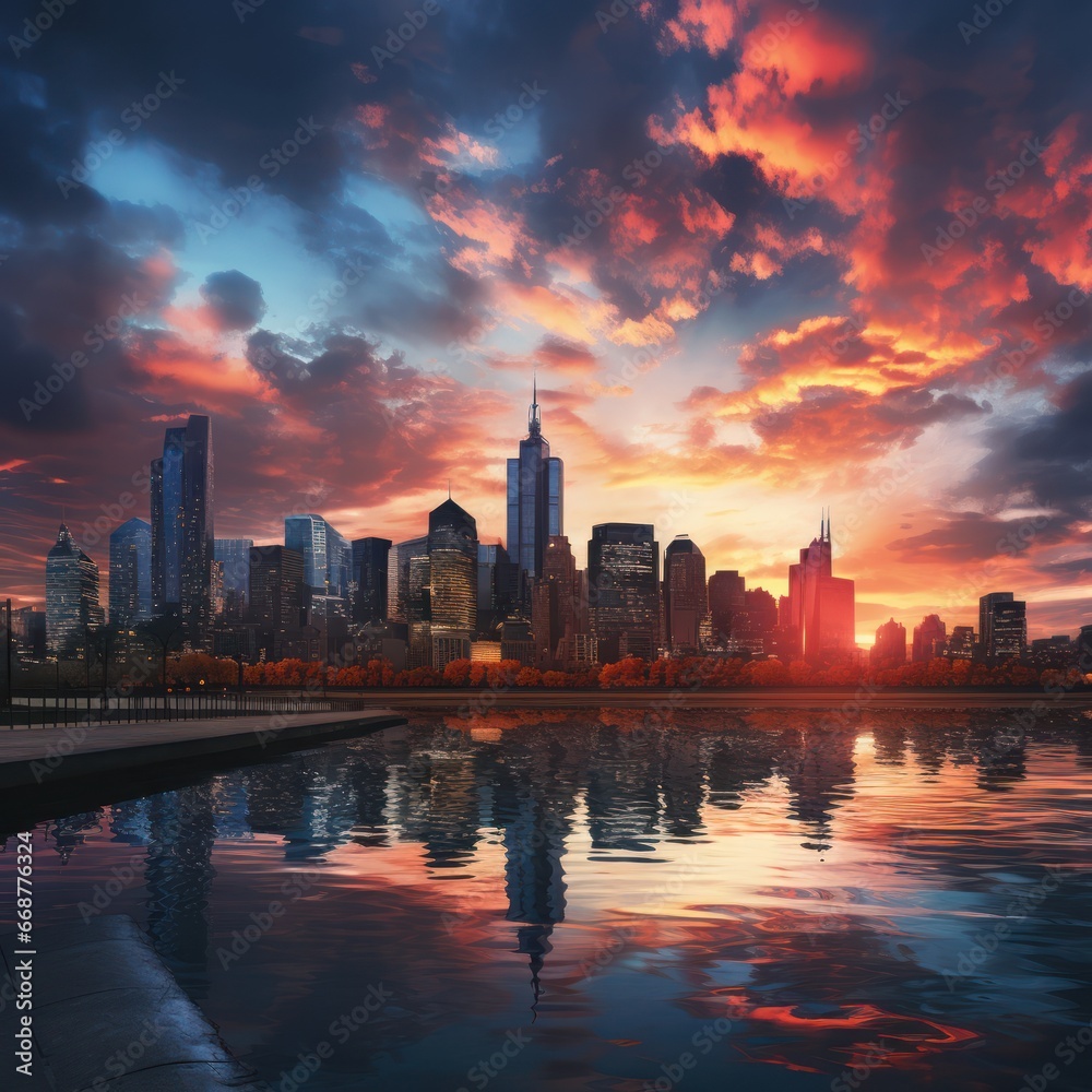 Spectacular cityscapes merge with sunsets!