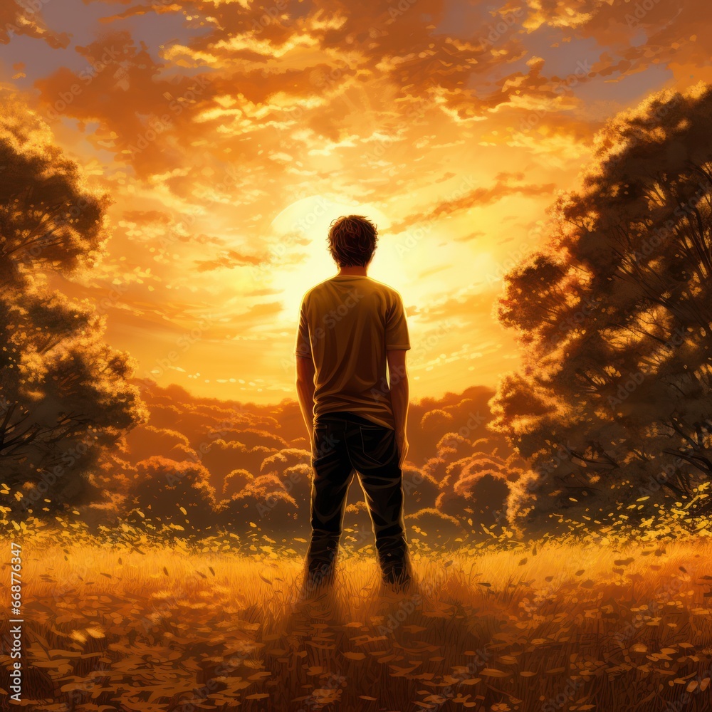Basking in golden summer sun's warmth. Basking in golden summer sun's warmth.